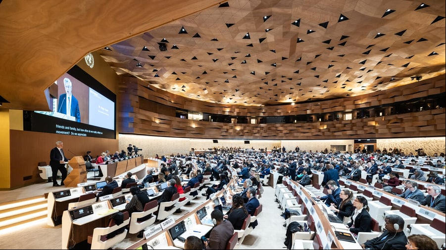 Panorámica de una sesión plenaria en una sala